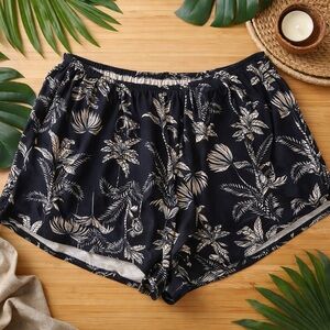 Secret Treasures 3X Tropical Print Lounge Shorts Elastic Waist Plus Size